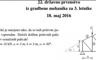 Tekmovanje iz gradbene mehanike v šolskem letu 2015/16